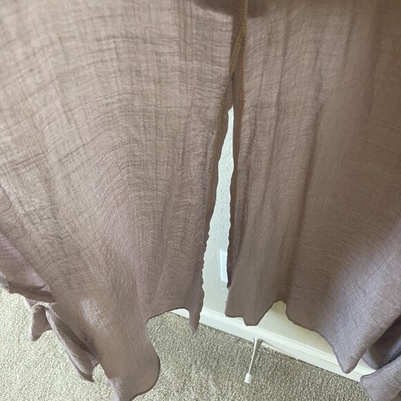 Women's L Love Long Sleeved Lightweight Ruffled Duster Purple - Small - Picture 7 of 7